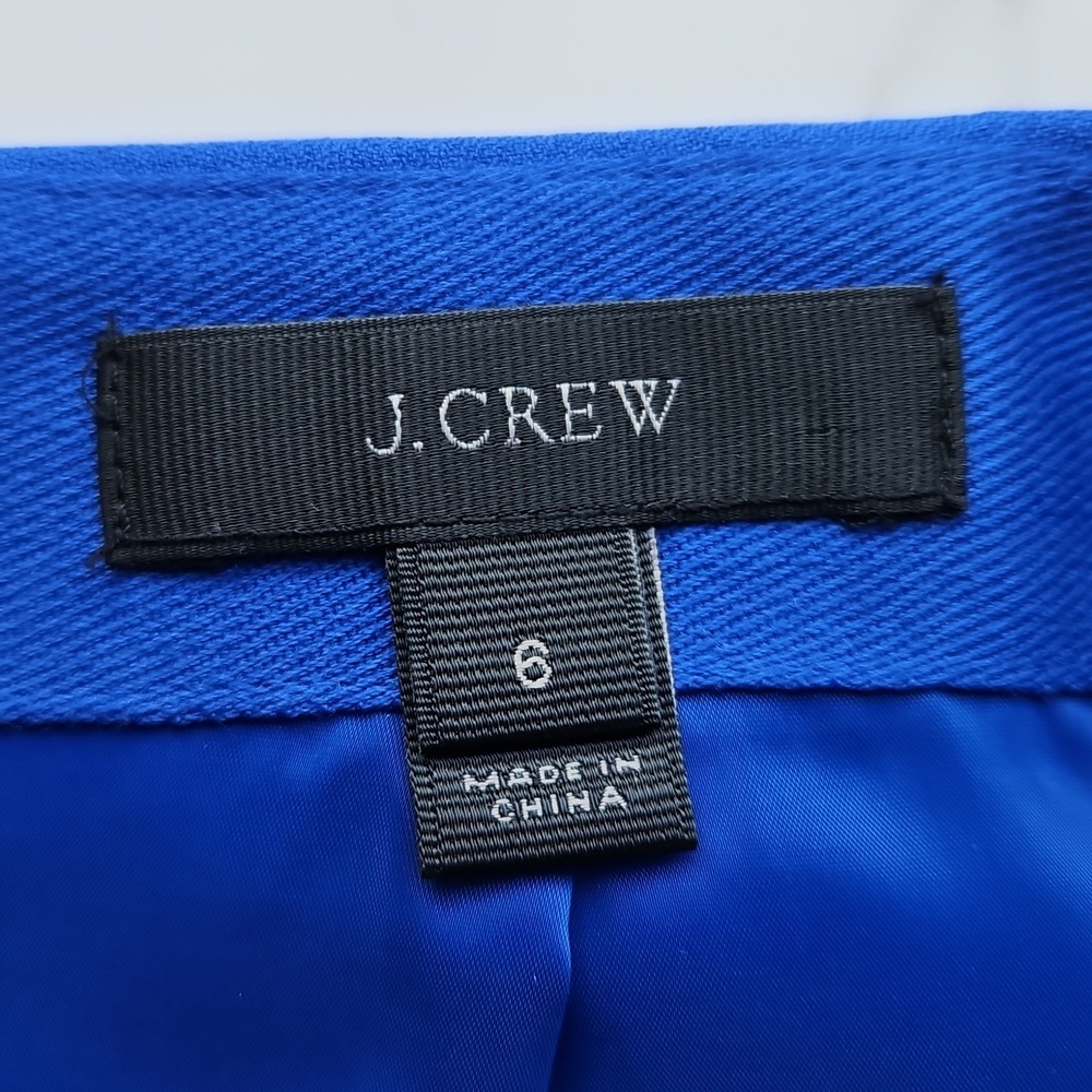 J. Crew Asymmetrical Faux Wrap Royal Blue Skirt 6 - Picture 2 of 6